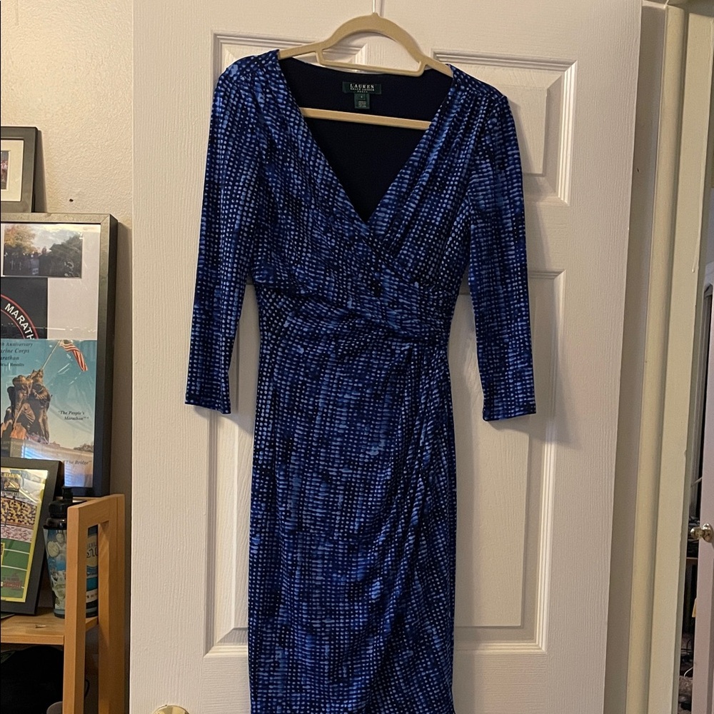 Lauren Ralph Lauren Navy Long Sleeve Dress
